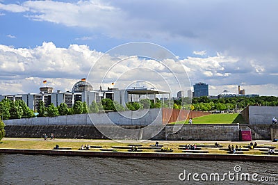 Berlin, Spree river and government buildings. Germany Editorial Stock Photo