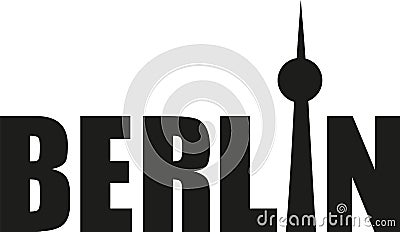 Berlin with television tower Vector Illustration