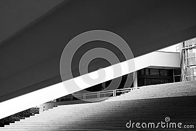 Berlin Tower stairs black and white Stock Photo