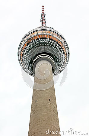 Bottom view of the Berlin TV Tower Stock Photo