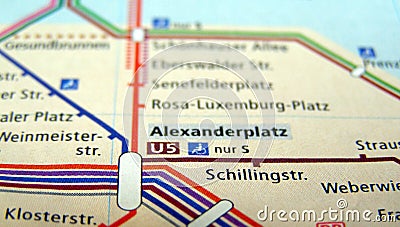 Berlin U-Bahn map Stock Photo