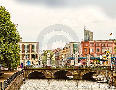 Berlin, view of the neo-classical Palace bridge Editorial Stock Photo