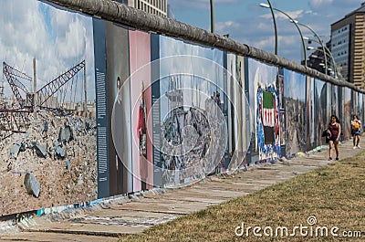 The Berlin Wall, an historical landmark Editorial Stock Photo