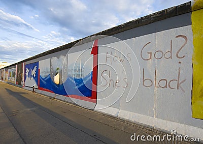 Berlin Wall, part of East Side Gallery Editorial Stock Photo