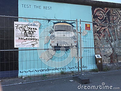 Berlin wall trabant editorial Editorial Stock Photo
