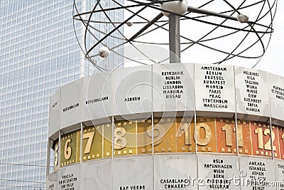 Berlin world time clock Editorial Stock Photo