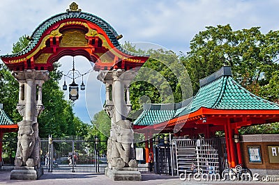 Berlin zoo entrance gate germany Editorial Stock Photo