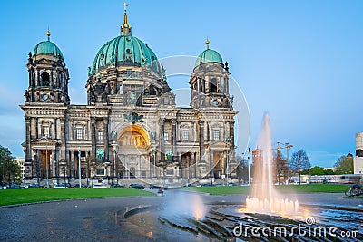 Berliner Dom in Berlin city, Germany at night Editorial Stock Photo