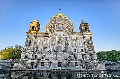 Berliner Dom over the Spree river, Germany Stock Photo