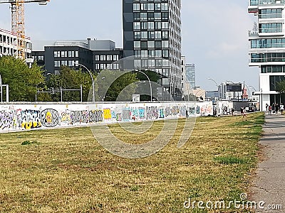 Berliner wall, Germany inside graffiti Editorial Stock Photo