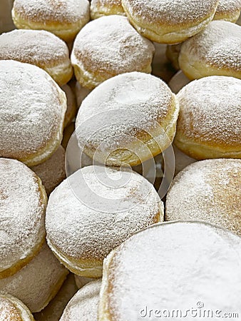 Berliners - German donuts in a bakery Stock Photo