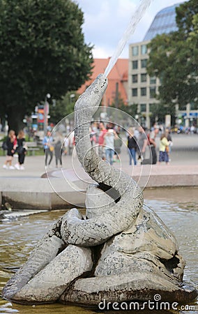 Berlino,B, Germany - August 16, 2017: statue of the snake that Editorial Stock Photo