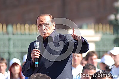 Berlusconi electoral meeting Editorial Stock Photo