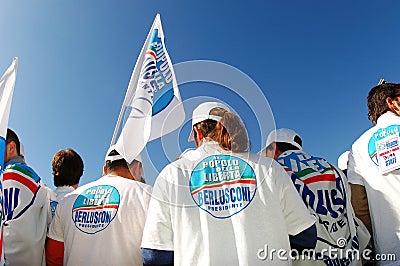 Berlusconi political meeting Editorial Stock Photo