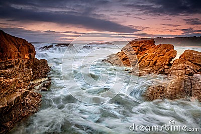 Bermagui rocky coastline Stock Photo