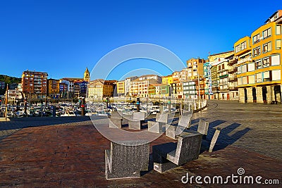 Bermeo port and village with beautiful houses Editorial Stock Photo