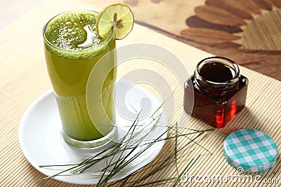 Bermuda grass juice, Arugampul Juice Stock Photo