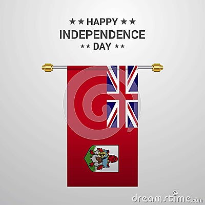 Bermuda Independence day hanging flag background Vector Illustration