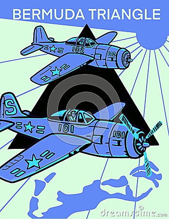 Bermuda Triangle Illustration Cartoon Illustration