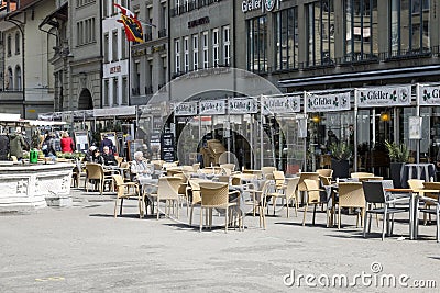 Outdoor restaurant in Bern Editorial Stock Photo