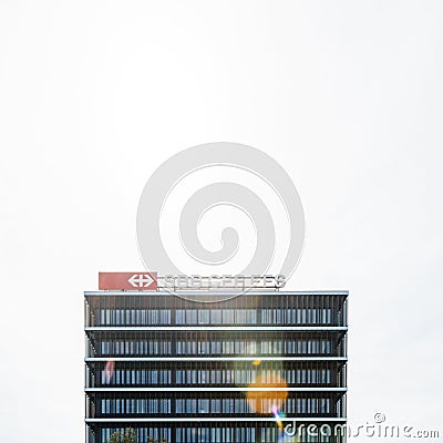 Headquarter of Swiss Federal Railways Schweizerische Bundesbahne Editorial Stock Photo