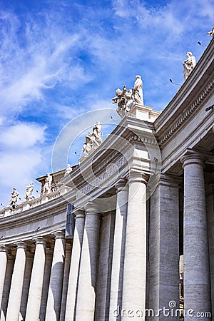 Bernini colonnade of Famous San Pietro basilica Stock Photo