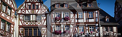 Bernkastel`s main street with ornate colorful facades Stock Photo