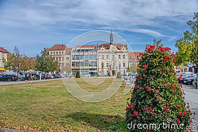 Beroun- Czech- 2 October 2023: baroque town hall and gothic Prague tower, Editorial Stock Photo