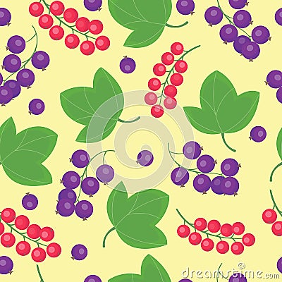 Berries currant seamless patterns vector Vector Illustration