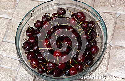 Berries. Fresh appetizing delicious healthy fragrant varietal cherry. Healthy eating Stock Photo