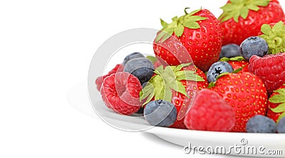 Berries on plate Stock Photo