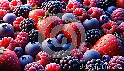 Berry background AI generation Stock Photo