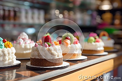 Berry bliss at the confectionery: fresh cake selection Stock Photo