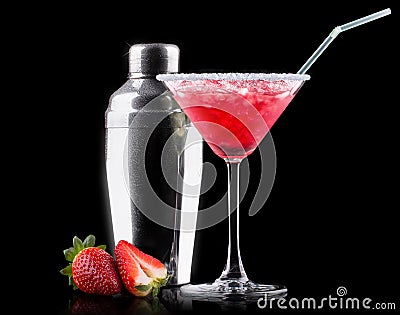 Berry cooler cocktail on a black Stock Photo