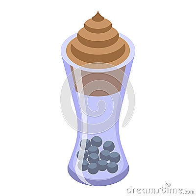 Berry dalgona coffee icon isometric vector. Tasty cream drink Vector Illustration