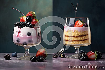 berry dessert in a glass Stock Photo