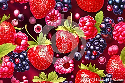 berry patterns repeating patterns featuring various berry design Stock Photo