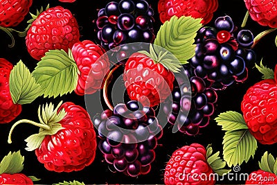 berry patterns repeating patterns featuring various berry design Stock Photo