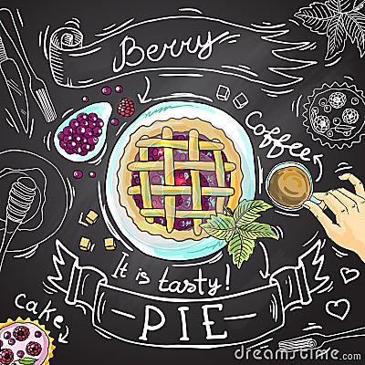 Berry pie Vector Illustration