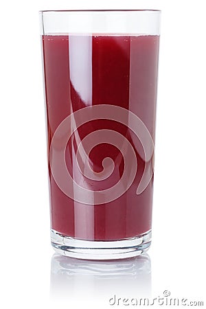 Berry smoothie fruit juice drink wild berries in a glass isolated on white Stock Photo