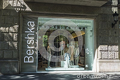 Bershka store in Barcelona Editorial Stock Photo