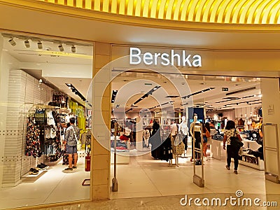 Bershka Store in Rome, Italy with people shopping. Editorial Stock Photo