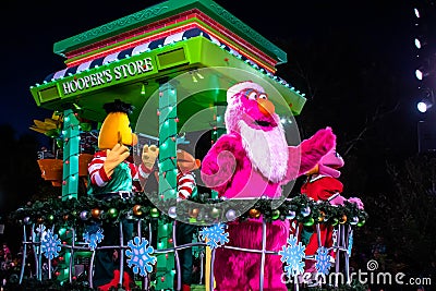 Bert and Telly Monster at Sesame Street Christmas Parade at Seaworld 6 Editorial Stock Photo