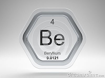 Beryllium symbol hexagon frame Stock Photo