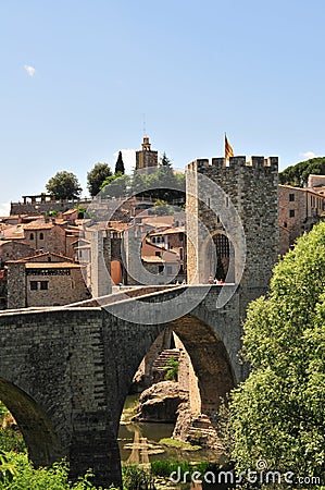 Besalu Medieval bridge Stock Photo