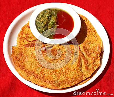 Besan chilla : quick breakfast Stock Photo