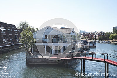 BesFry`s Island in Reading, Berkshire, England, summer daytime Editorial Stock Photo