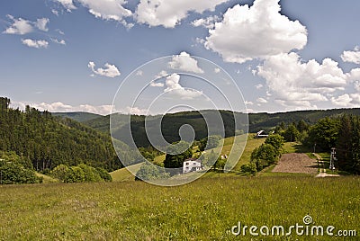 Beuatiful Beskydy mountains landscape Stock Photo
