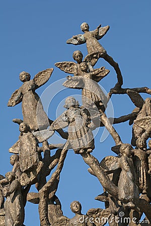 Beslan school memorial, where terrorist attack was in 2004 Editorial Stock Photo