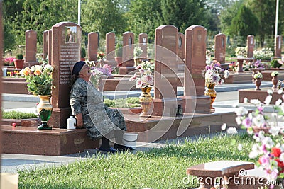 Beslan school memorial, where terrorist attack was in 2004 Editorial Stock Photo